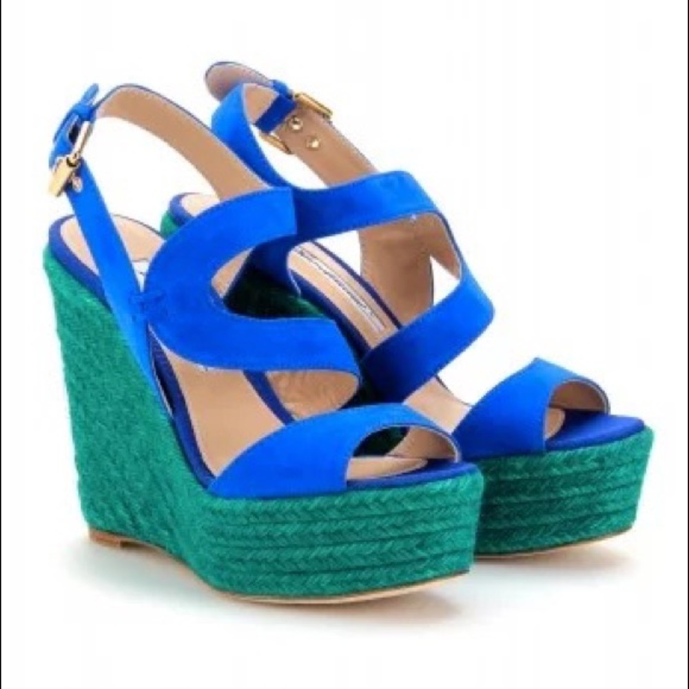 Brian Atwood Vibrant Espadrille Wedges